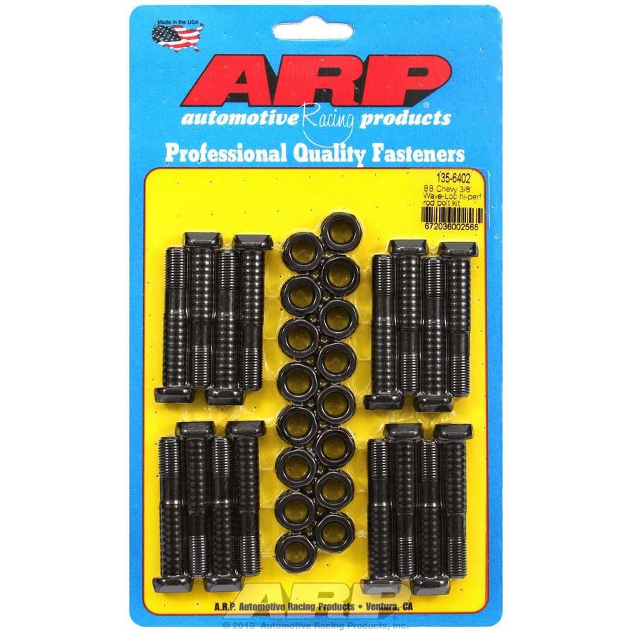 ARP High Performance Series Wave-Loc Connecting Rod Bolt Kit - 3/8 in Bolt - Chromoly - Big Block Chevy - Set of 16