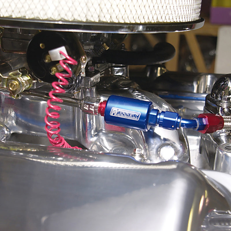 Edelbrock Mechanical Pump to Carburetor Fuel Supply Hose - 3/8 in NPT Male Inlet - 6 AN Male Outlet - Braided