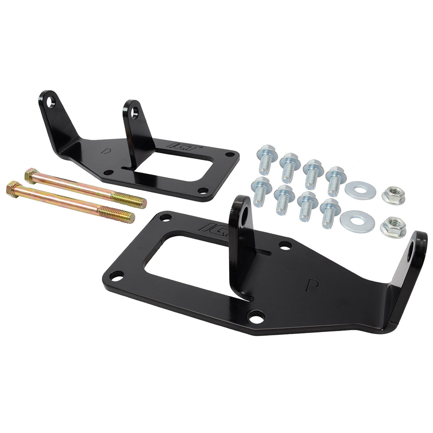 ICT Billet Motor Mount - Bolt-On - Black - Small Block Chevy 1975-87 to GM LS-Series (Pair)