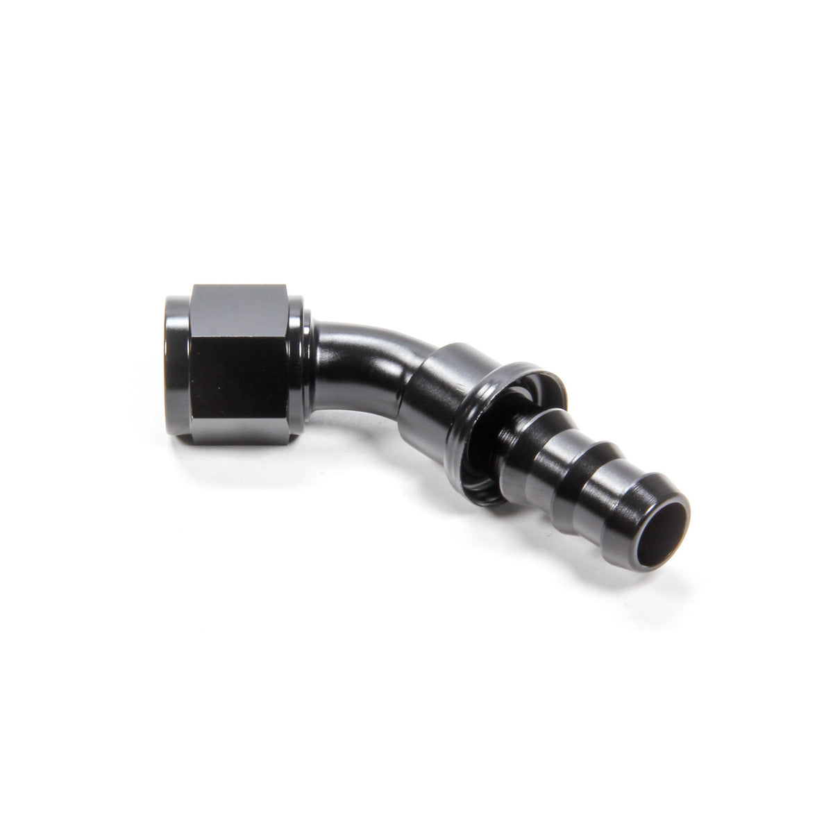 Triple X Race Co. Hose End Fitting 45 Degree 10 AN Hose to 10 AN Female Aluminum - Black Anodize