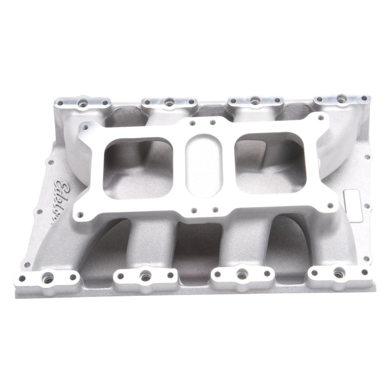 Edelbrock Dual Quad Intake Manifold Dual Square Bore Single Plane Aluminum - Natural