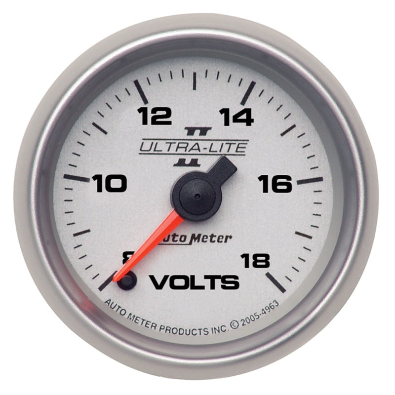 Auto Meter Ultra-Lite II Electric Voltmeter Gauge - 2-1/16"