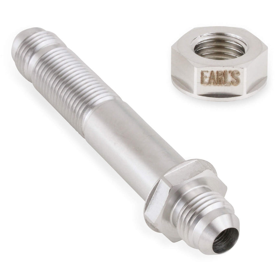 Earl's Bulkhead - Straight - 6 AN Male to 6 AN Male Bulkhead - Stainless - Natural