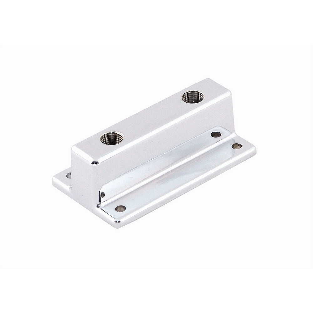 Mr. Gasket T Style Fuel Block - 3/8 in NPT Female Inlet - Two 1/4 in NPT Female Outlets - Chrome