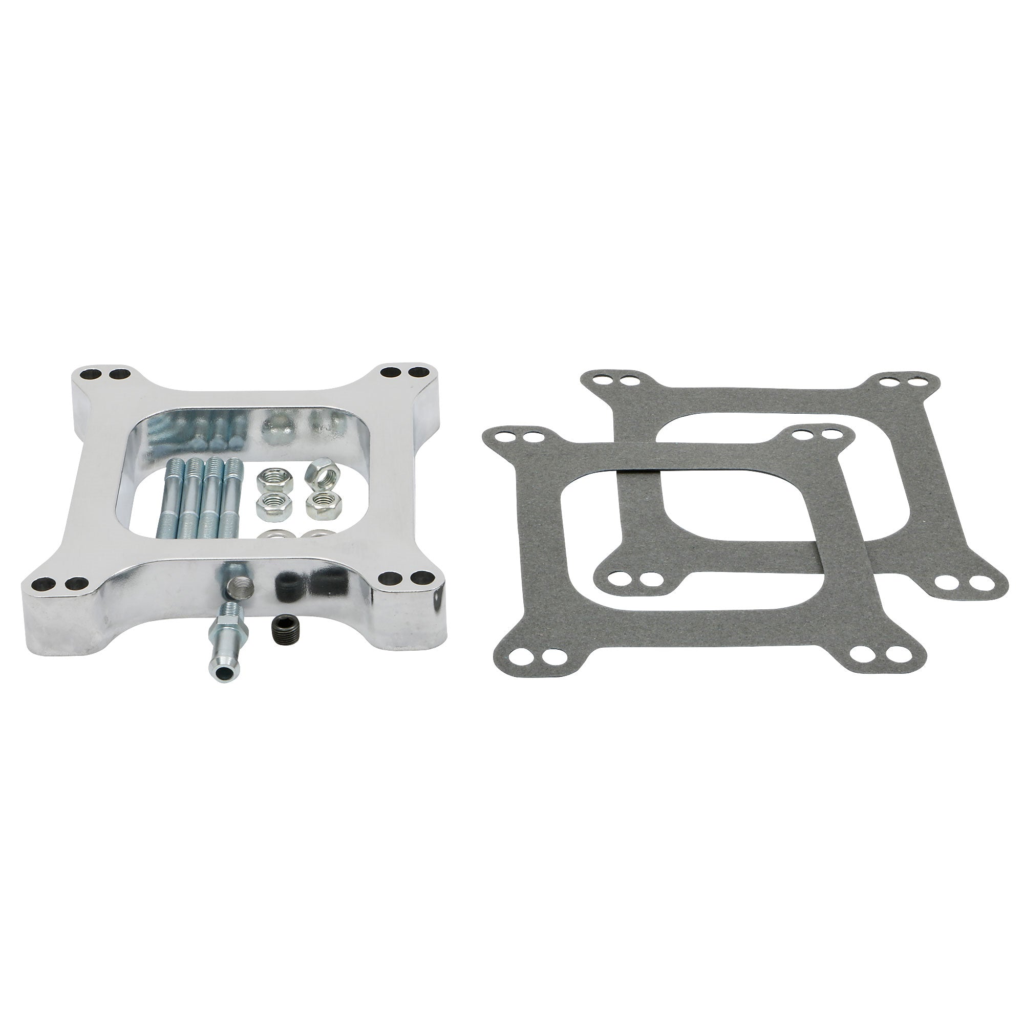 Trans-Dapt Aluminum Carburetor Spacer W, PCV Fitting - Holley, AFB 4 BBL - 1" Thick - Open Center
