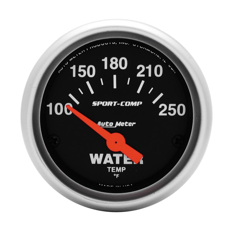 Auto Meter 2-1/16" Mini Sport-Comp Electric Water Temperature Gauge - 100-250