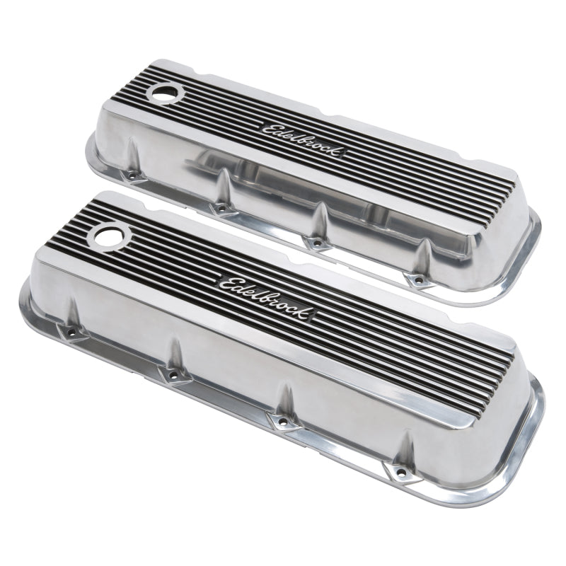 Edelbrock Elite II Valve Covers Tall Baffled Breather Hole - Edelbrock Logo