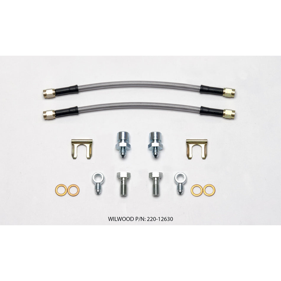 Wilwood Flexline Brake Hose Kit - DOT Approved - 10 in - 3 AN Hose - 3 AN Straight Inlet - 3 AN Straight Outlet - Rear