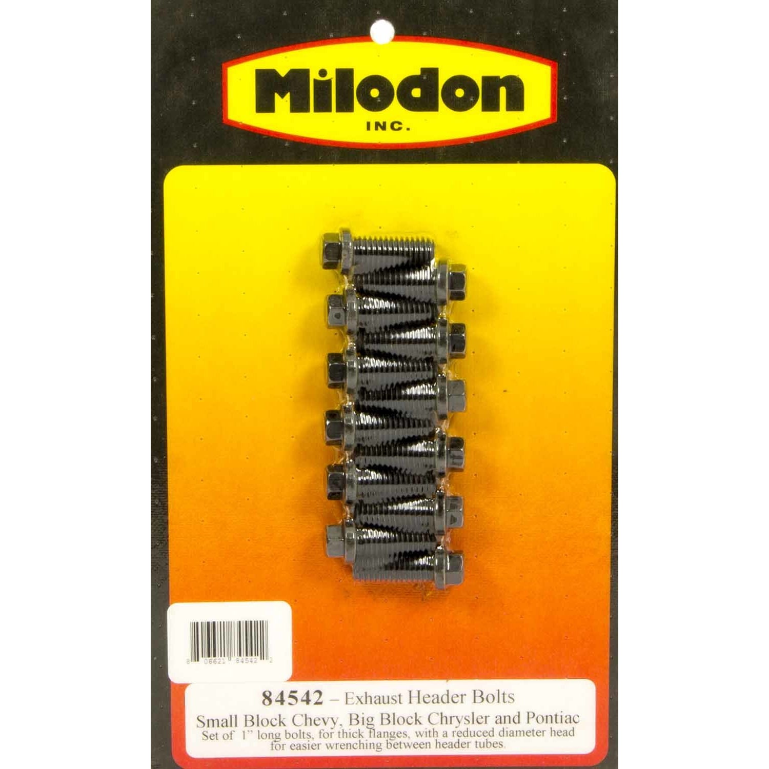 Milodon Header Bolt Kit - SB Chevy 6pt. 3/8" x 1"