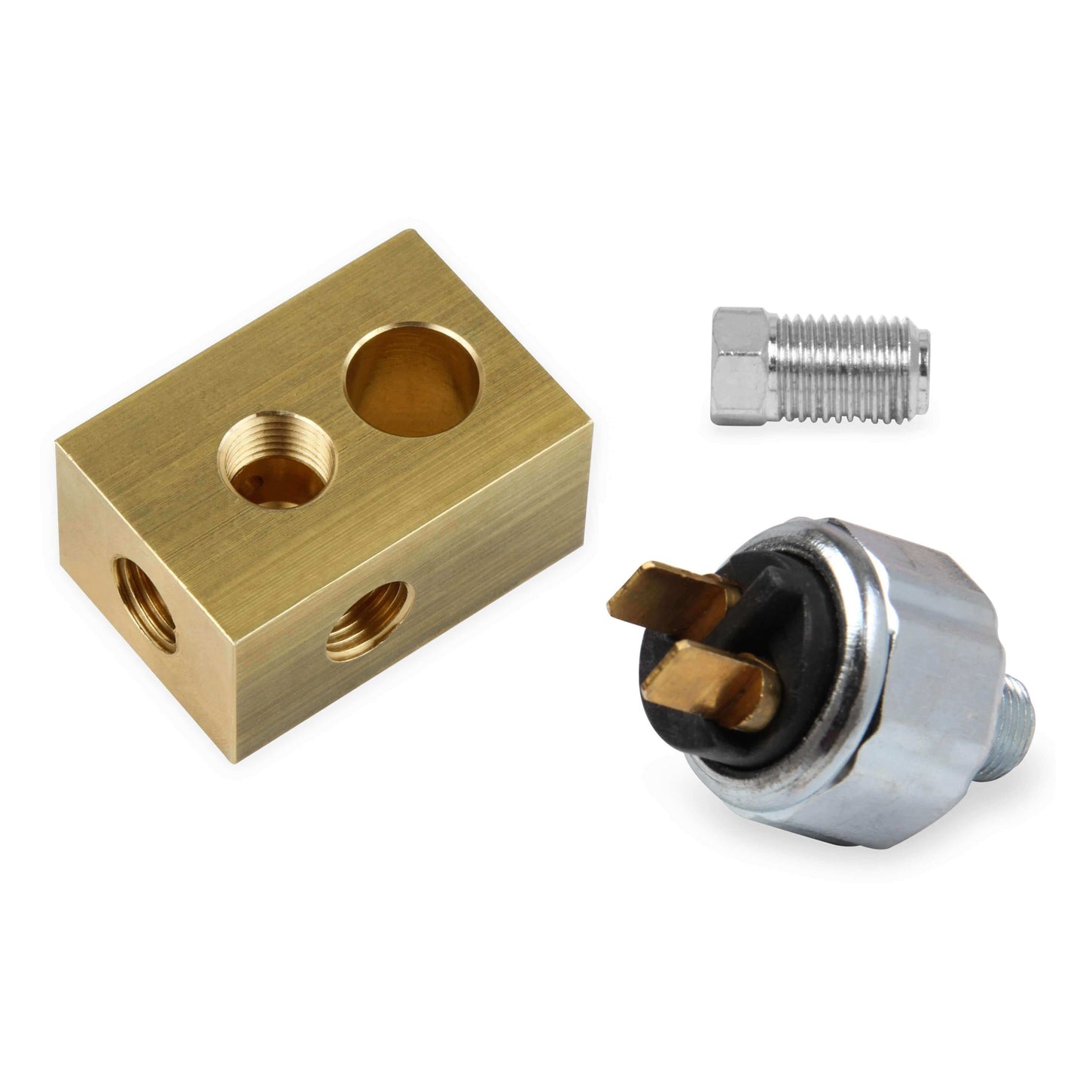 Earl's Pressure Switch - 3/8-24 Inverted Flare - 1/8" NPT Port - Brass Tee/Inverted Flare Plug/Pressure Switch - Brake