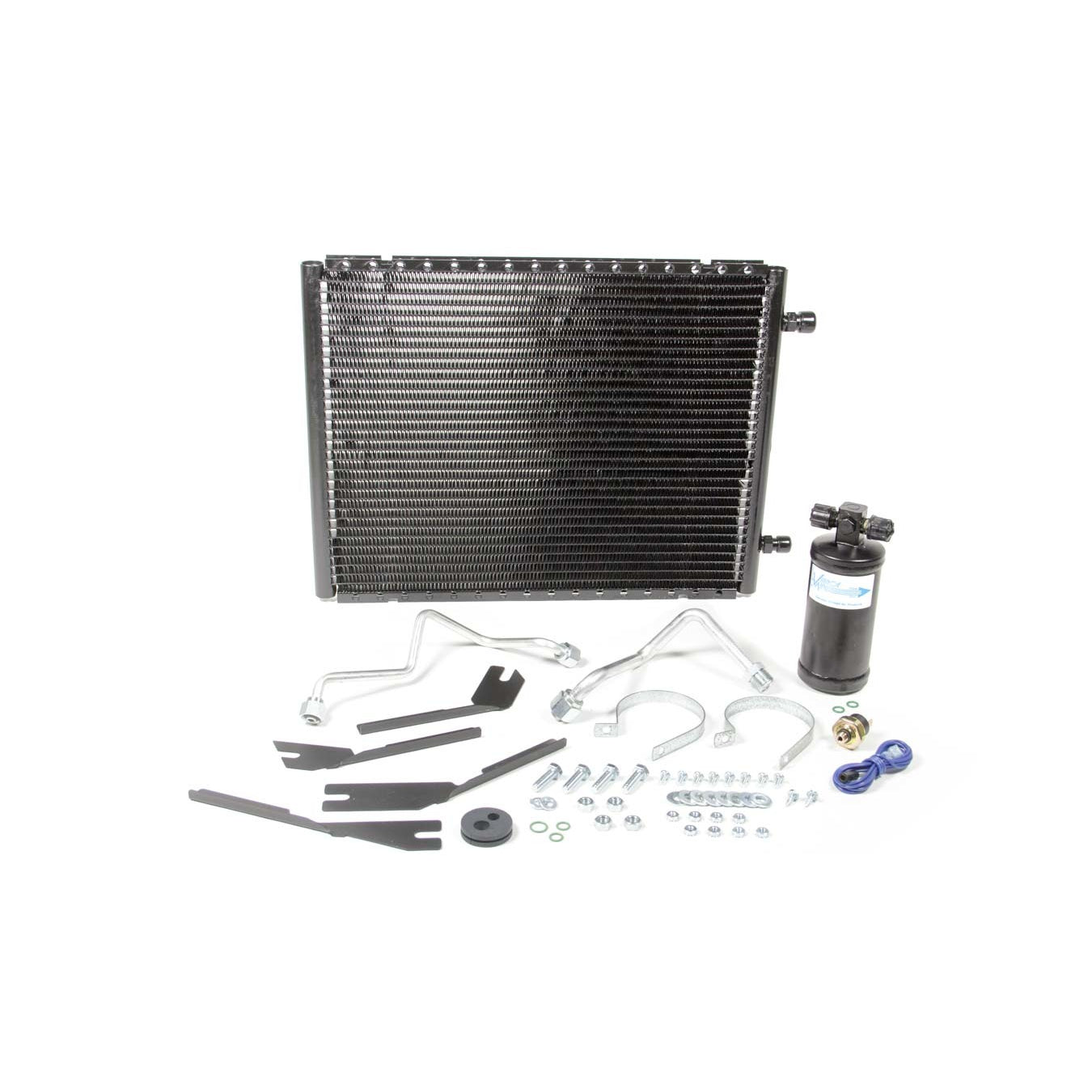 Vintage Air SuperFlow Air Conditioning Condenser and Drier Horizontal 18 x 14 x 13/16" 6 AN/8 AN Male O-Ring Fittings