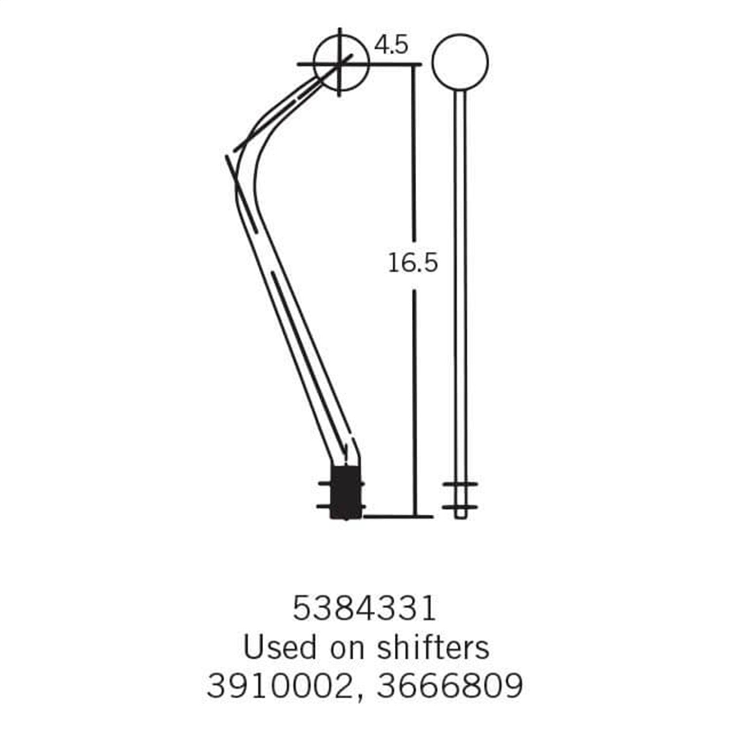 Hurst Competition Plus Double Bend Shifter Stick - 16.5 in - 3/8-16 in Thread - Chrome - Hurst Manual Shifters