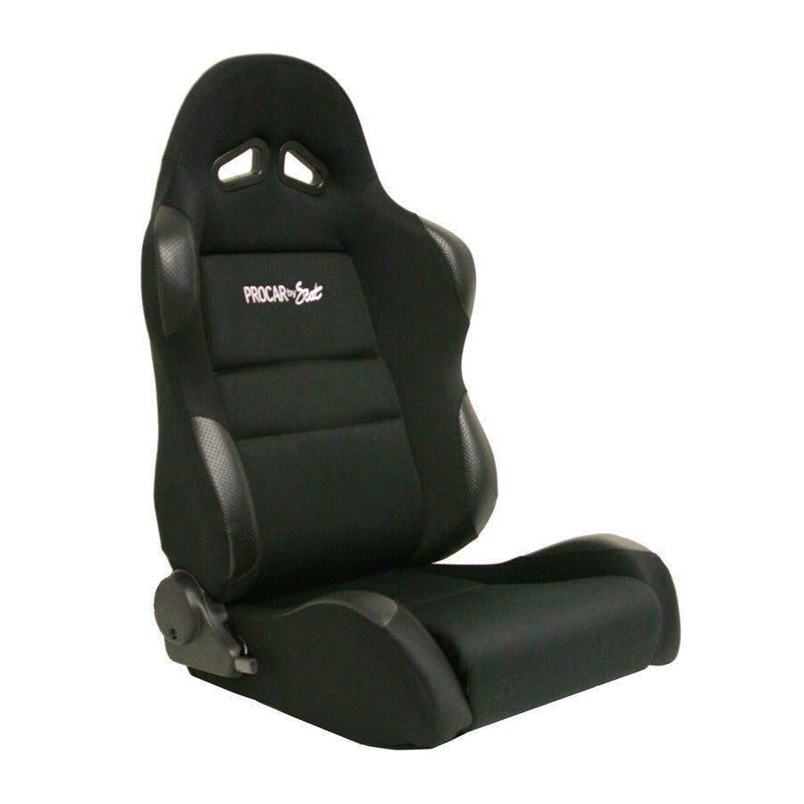 ProCar Sportsman Racing Seat - Right Side - Black Velour Inside - Black Velour Wings and Bolsters