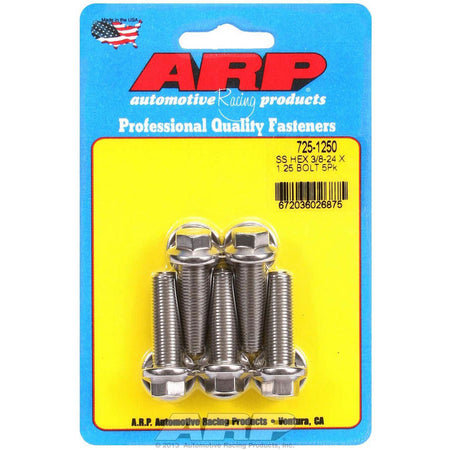 ARP Stainless Steel Bolt Kit - 7/16" 6-Point - 3/8-24 Thread x 1.250 - Set of 5