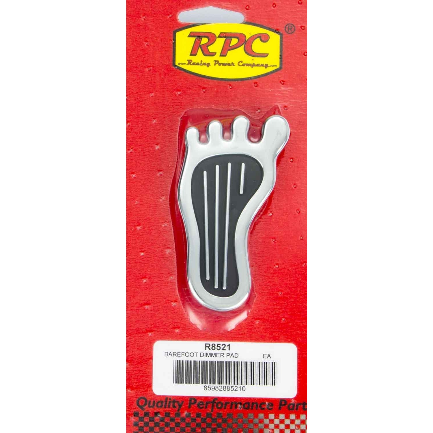 Racing Power Dimmer Pedal Pad Barefoot Steel Chrome - Each
