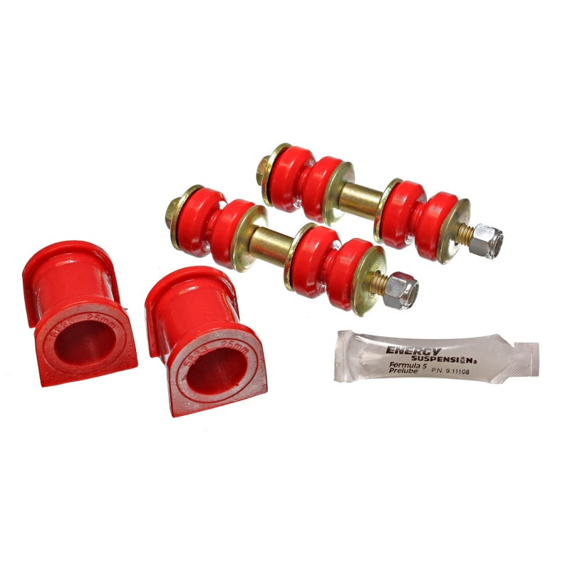 Energy Suspension Hyper-Flex Sway Bar Bushing - Front - 25 mm Bar - Polyurethane/Steel - Red/Cadmium