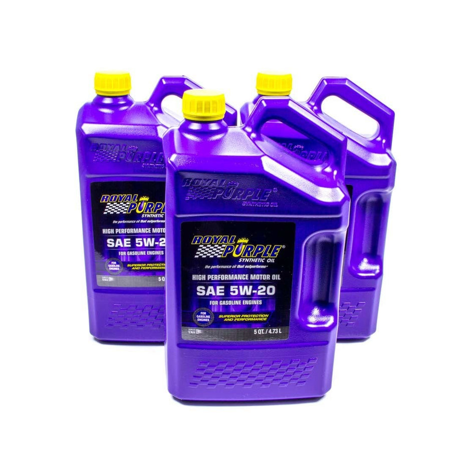 Royal Purple 5W20 Motor Oil Synthetic 5 qt - Set of 3