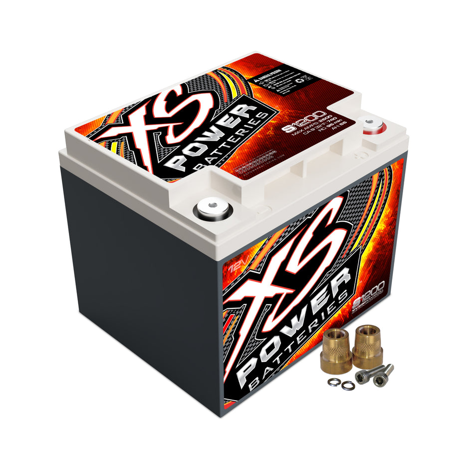 XS Power Battery S Series AGM Battery - 12V - 725 Cranking amps - Threaded Terminals - Top Terminals - 7.97 in L x 6.75 in H x 6.69 in W
