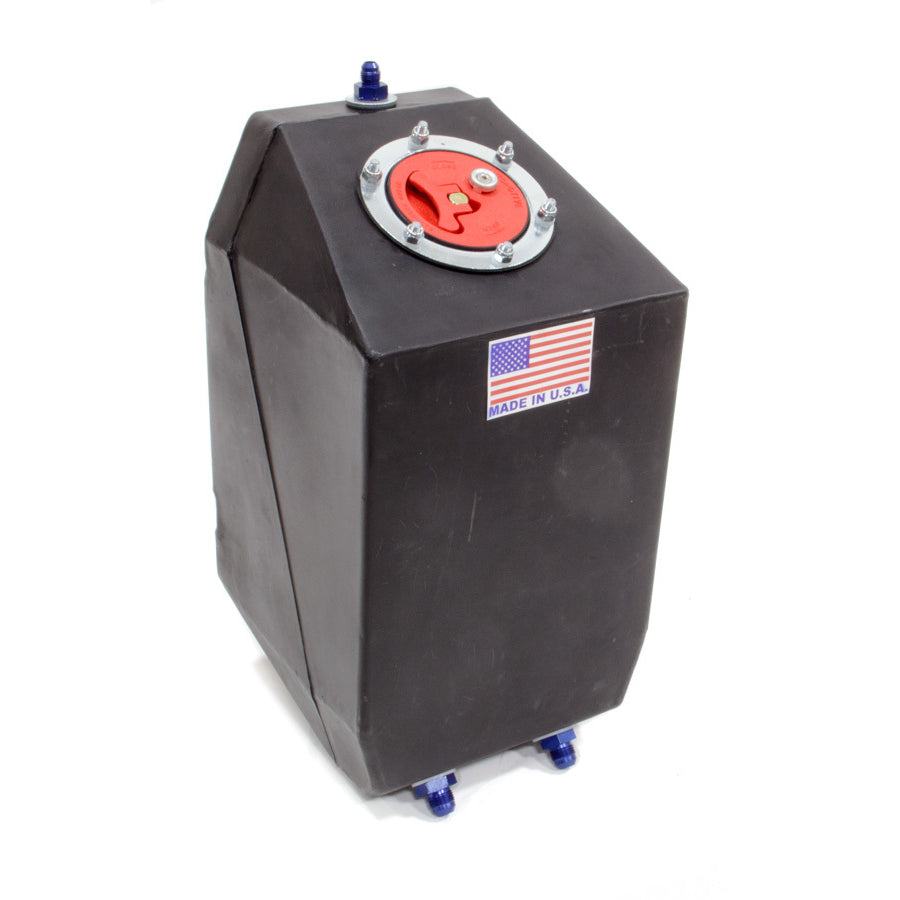 RJS Racing Equipment Drag Race Fuel Cell 4 gal 9-1/8 x 9-1/8 x 16-1/8" Tall 8AN Male Outlets - 6AN Male Vent