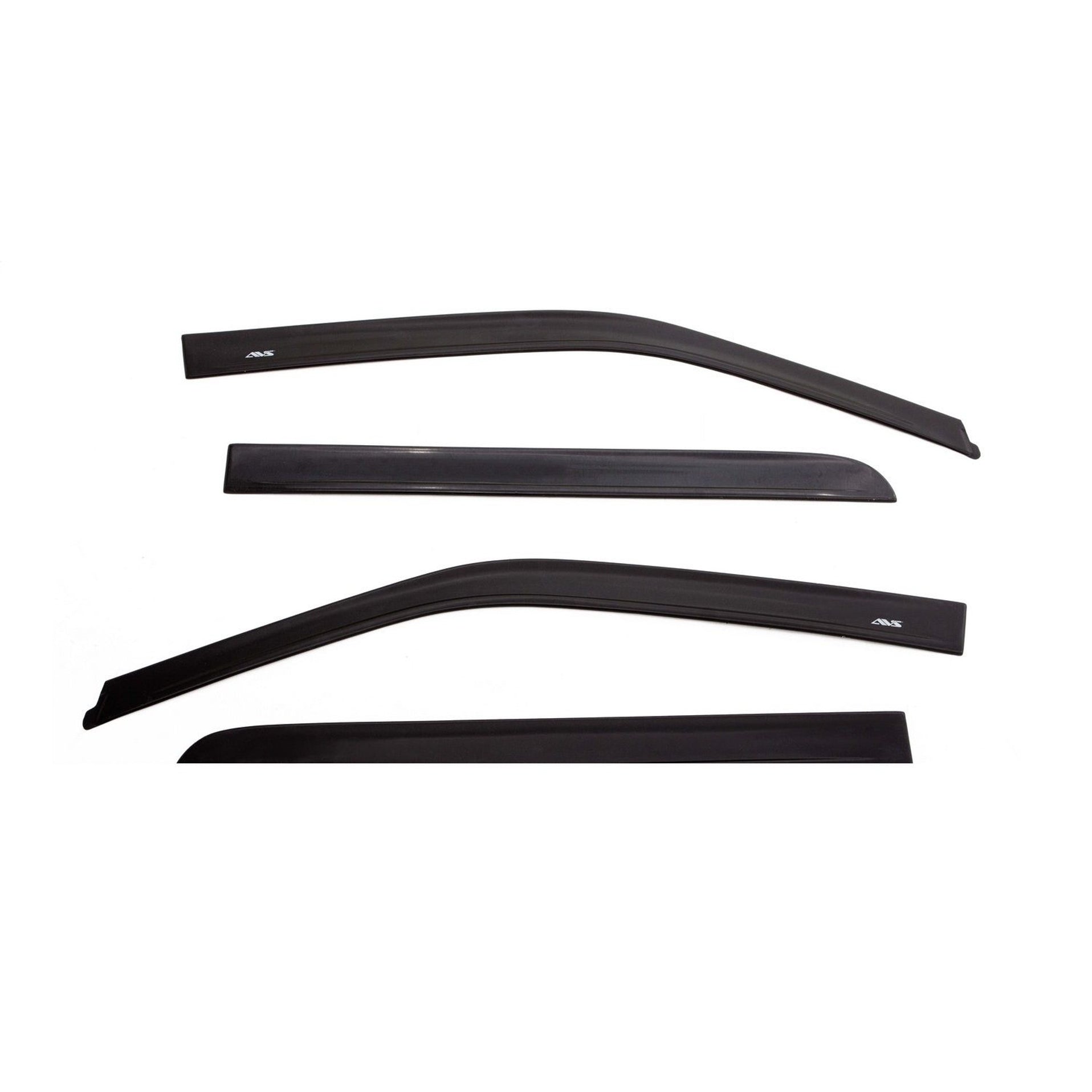 Auto Ventshade In-Channel Ventvisor Side Window Visor - Stick-On - Front/Rear - Plastic - Black - Crew Cab
