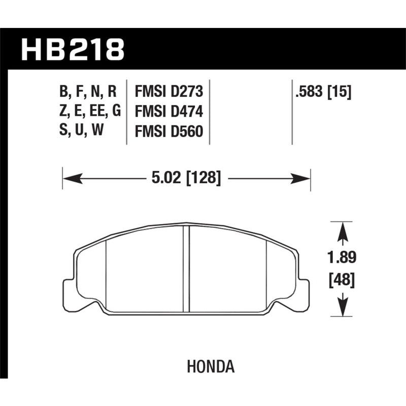 Hawk Disc Brake Pads - HP Plus w/ 0.583 Thickness