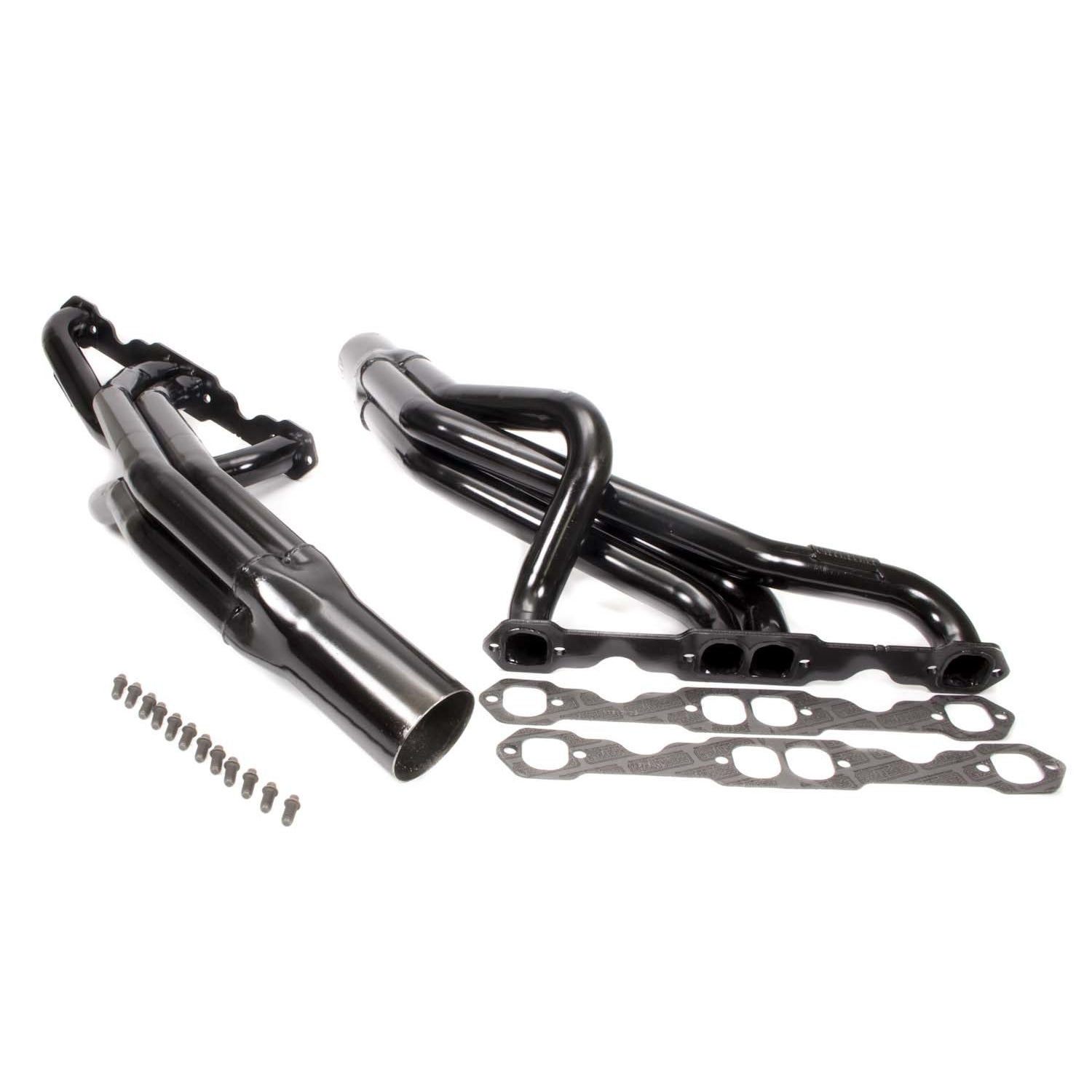 Schoenfeld Headers Street Stock Headers 1-3/4" Primary 3-1/2" Collector Steel - Black Paint