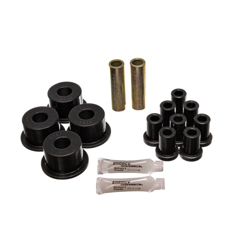 Energy Suspension Hyper-Flex Rear Leaf Spring Bushing Kit - Black / Cadmium - Mopar A-Body 1962-76
