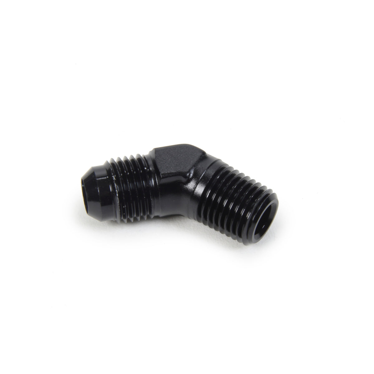 Triple X Race Co. Adapter Fitting 45 Degree 6 AN Male to 1/4" NPT Male Aluminum - Black Anodize