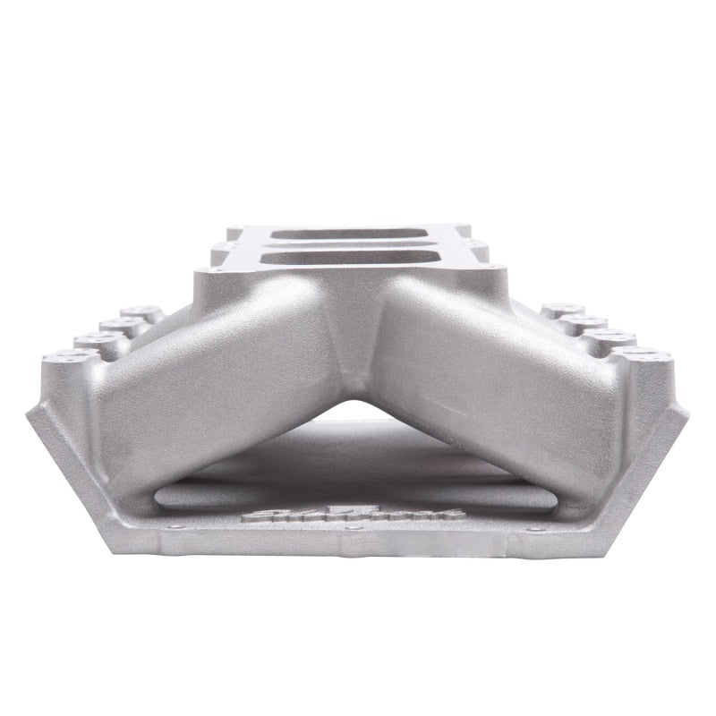 Edelbrock Dual Quad Intake Manifold Dual Square Bore Single Plane Aluminum - Natural