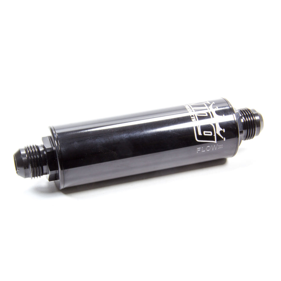 King Racing Products Inline Fuel Filter 100 Micron Stainless Element 12 AN Male Inlet/Outlet - Aluminum