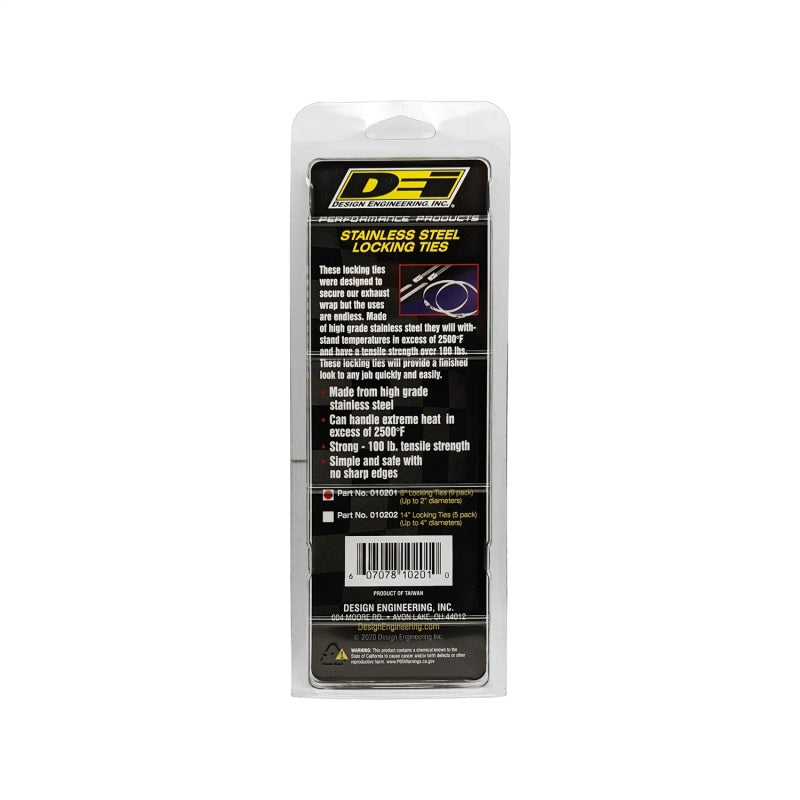 DEI Stainless Steel Locking Ties - 8 - 8 Pack