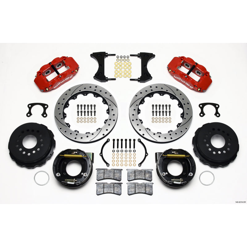 Wilwood Forged Narrow Superlite 4R Big Brake Rear Parking Brake Kit -Red - 12.88" Rotor - Big Ford