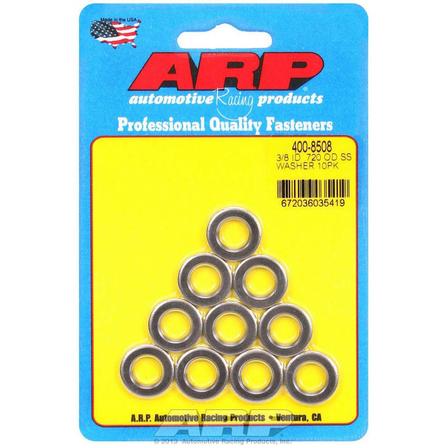 ARP Stainless Steel Flat Washers - 3/8 ID x .720 OD (10)