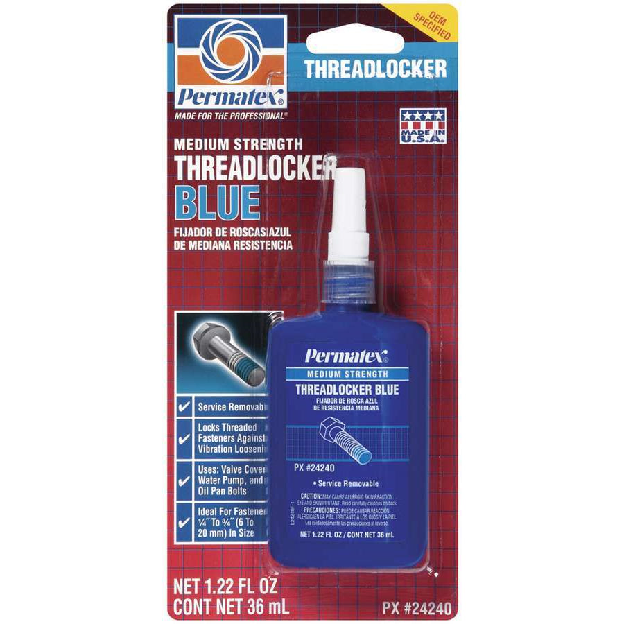 Permatex Medium Strength Threadlocker - Blue - 36 ml Bottle