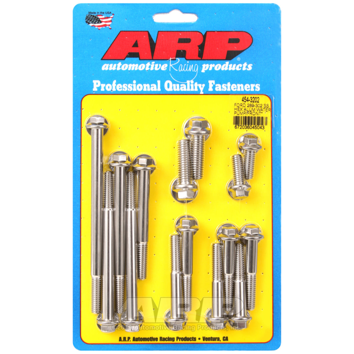 ARP SB Ford Stainless Steel Water Pump & T/C Bolt Kit 6-Point