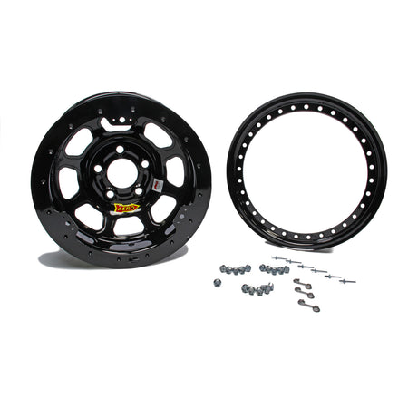 Aero 53-Series Roll Formed Beadlock Wheel - Black - 15" x 8" - 4" Backspace - 5 x 5" Bolt Pattern