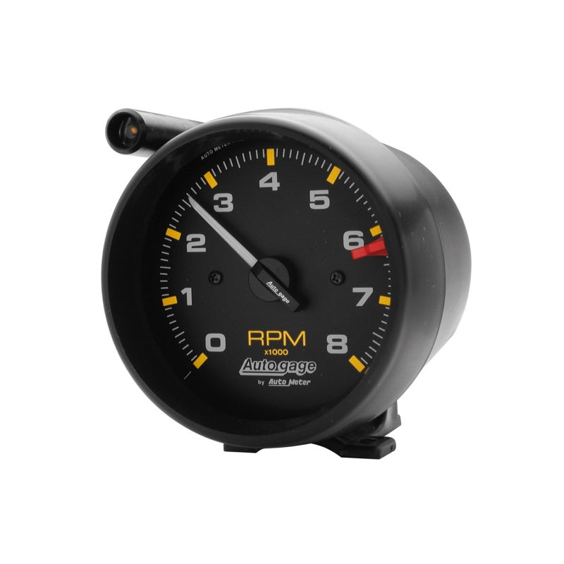 Auto Meter Auto Gage 8000 RPM Tachometer - Electric - Analog - 3-3/4 in Diameter - Pedestal Mount - Shift Light - Black Face 2309