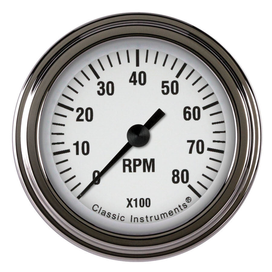 Classic Instruments White Hot Tachometer - 0-8000 RPM