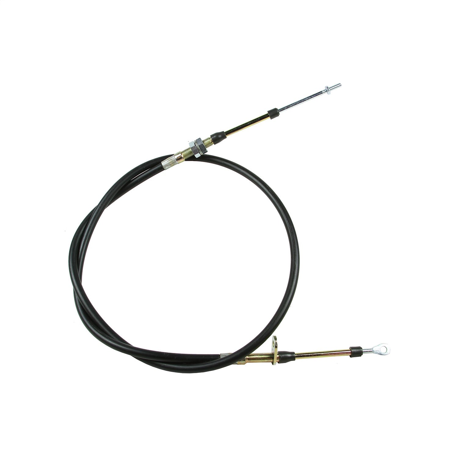 B&M Shifter Cable - 5 ft Long - 2-1/2 in Stroke - Threaded/Eyelet Ends - Steel Cable - Plastic Liner - Black