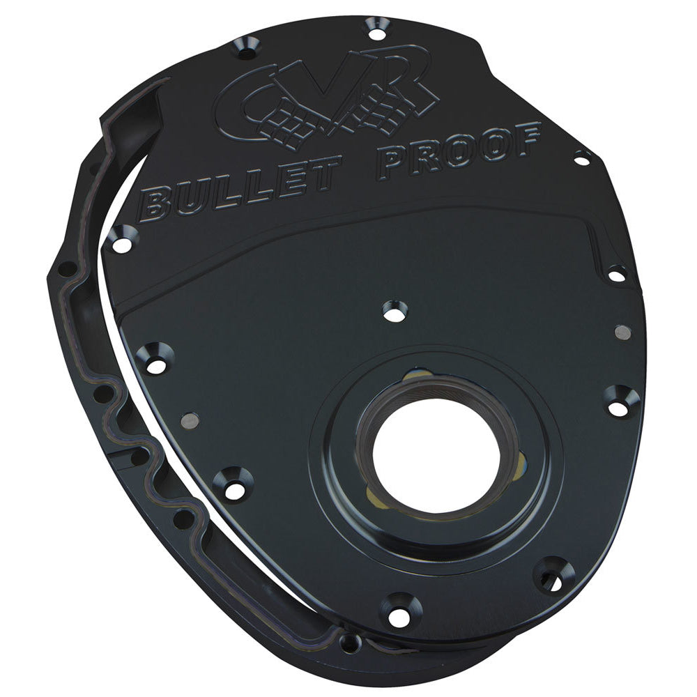 Cvr Performance SBC Billet Timing Cover 2-Piece - Black Anodized