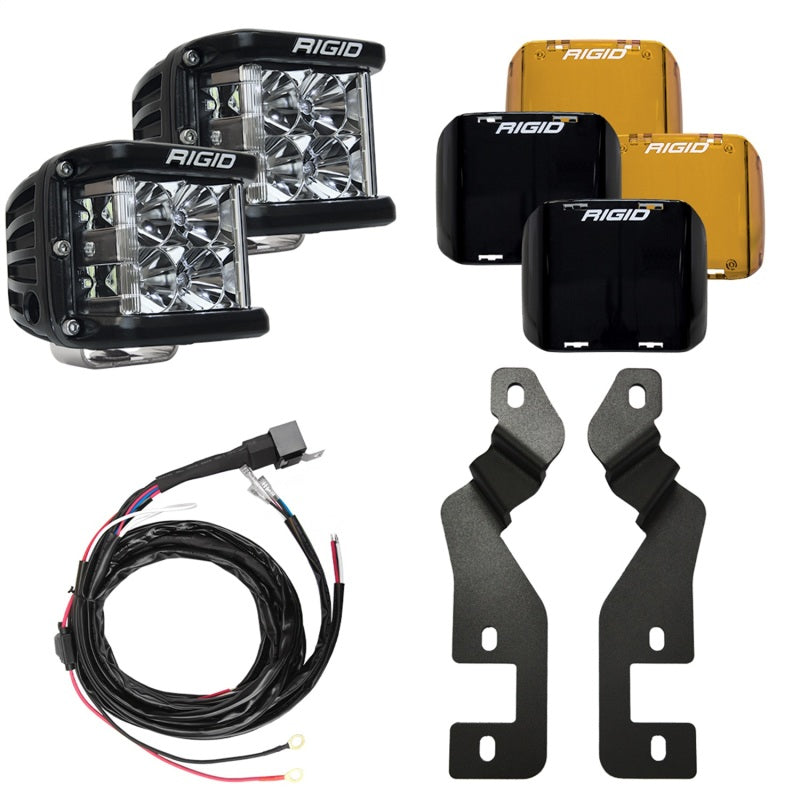 Rigid Industries D-SS Series LED Flood Light Assembly - White LED - Pillar Mount - Black - Ford Midsize SUV 2021-22