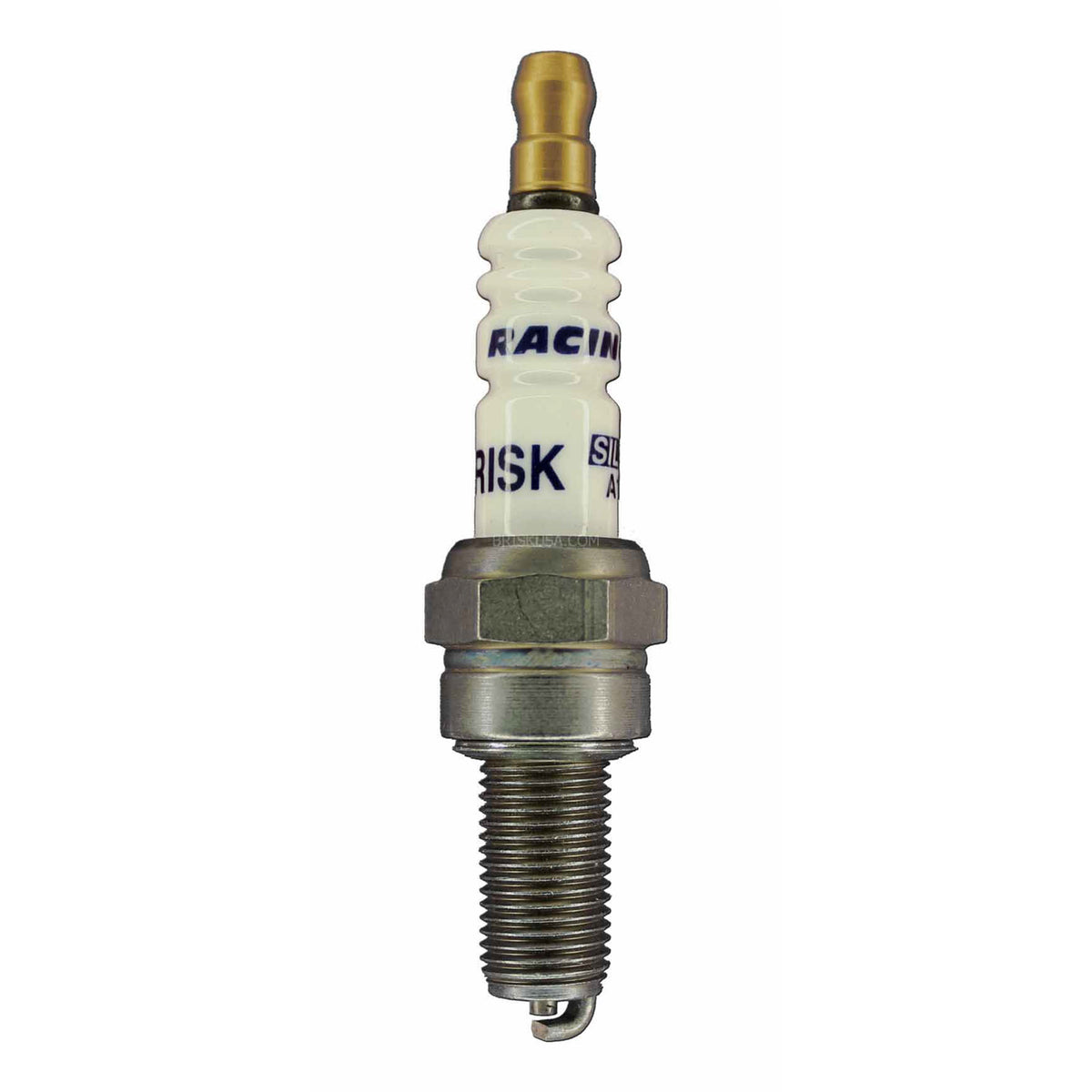 Brisk Silver Racing Spark Plug - 10 mm Thread - 19 mm R - Heat Range 10 - Gasket Seat - Non-Resistor