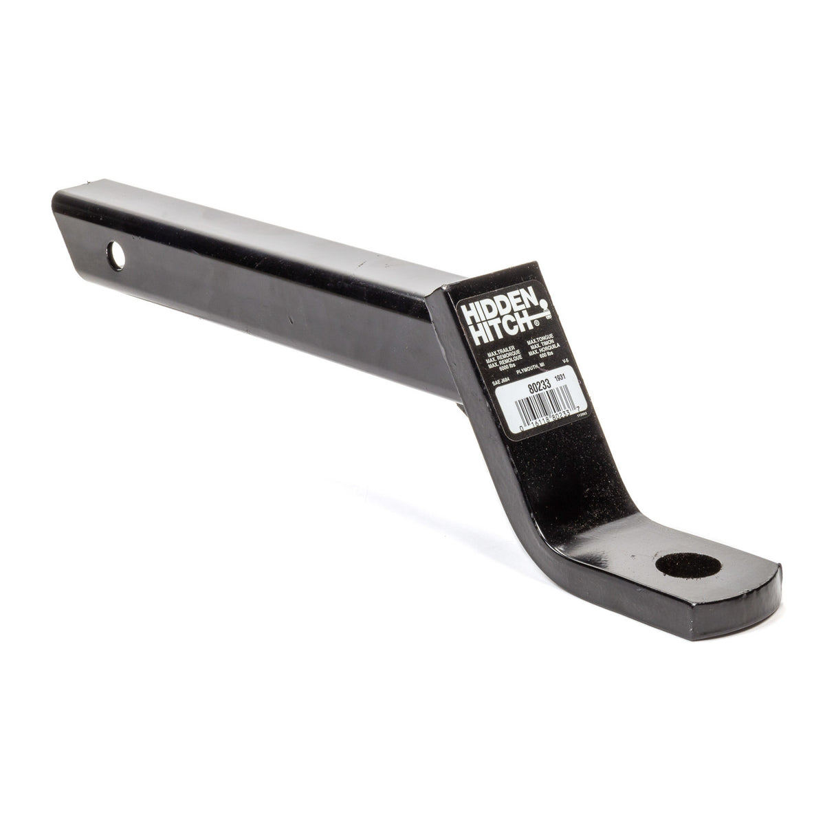 Hidden Hitch Ball Mount Hitch - 1" Hitch - 16" Long - 4" Drop - 6000 lb. Capacity - Steel - Black Powder Coat