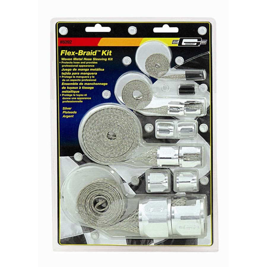 Mr. Gasket Flex-Braid Hose Sleeving Kit - Silver