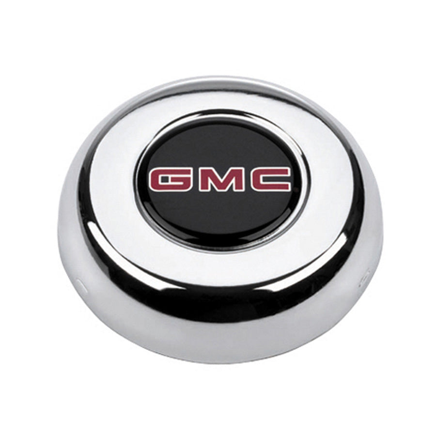 Grant Horn Button - GMC Logo - Plastic - Black/Chrome - Grant Classic/Challenger Steering Wheels