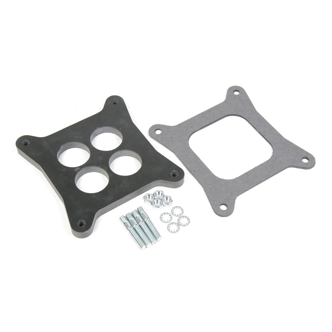 Holley Carburetor Spacer - 0.5 in Thick - 4 Hole - Square Bore - Phenolic - Black
