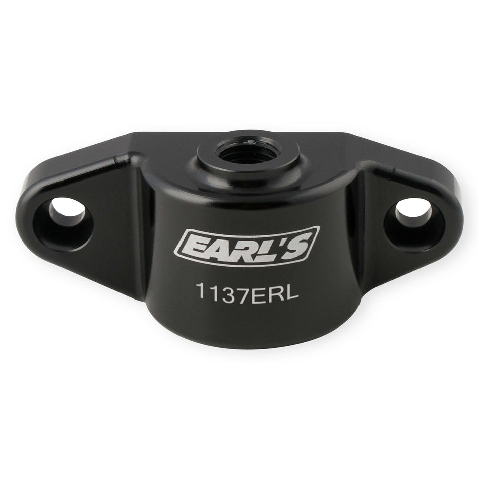 Earl's Bolt-On Oil Filter Blockoff Adapter - 1/8 in NPT Female Inlet - Black Anodized - GM GenV LT-Series 1137ERL