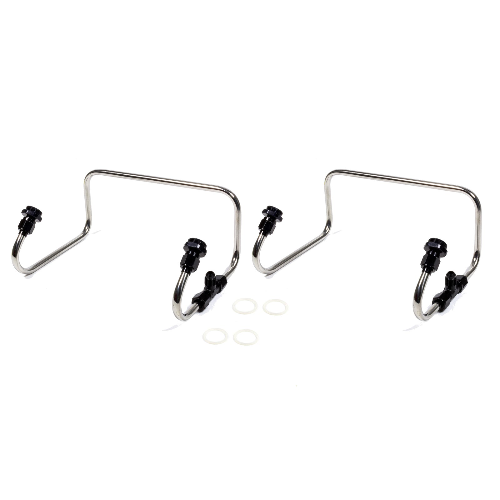 The Blower Shop Carburetor Fuel Line - 6 AN Male Inlet - 6 AN Dual Outlets - Black Anodized - Holley 4150