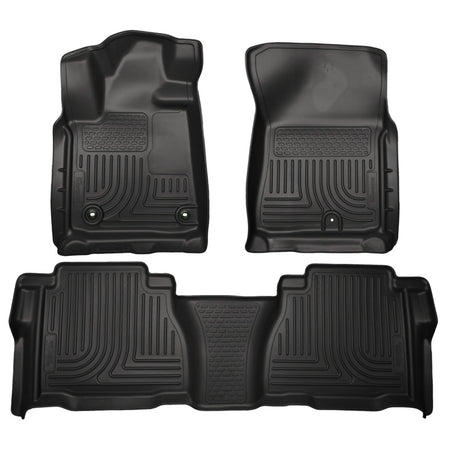 Husky Liners Weatherbeater Floor Liner - Front and 2nd Row - Plastic - Black - Crew/Double Cab