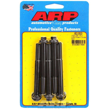 ARP 3/8-16" Thread Bolt 3-1/2" Long 3/8" Hex Head Chromoly - Black Oxide